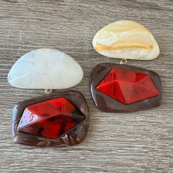 Statement drop earrings N624 - Picture 3 of 5